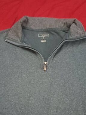 Van Heusen Men's Zip Up Sweater in Heather Gray L Like New Comfy Casual Soft